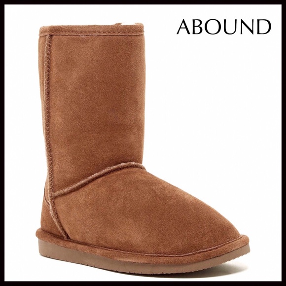 SUEDE SHEARLING LINED BOOTS TAN ANKLE BOOTIES - Picture 3 of 14